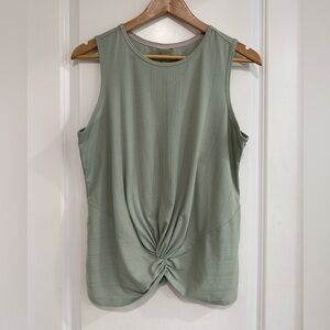 Shambhala | Women’s Large Sleeveless Twist-Front Tank Top Mint Green